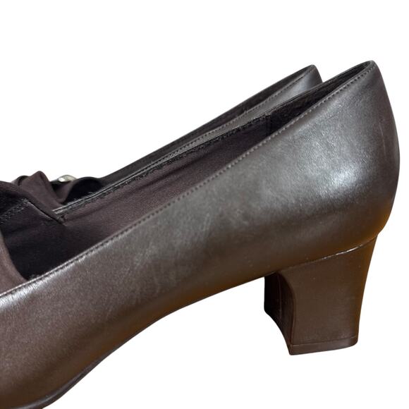 Naturalizer Edie Womens Dark Brown Leather Chunky Heels Pumps Classic Shoes 8.5 - Picture 9 of 16